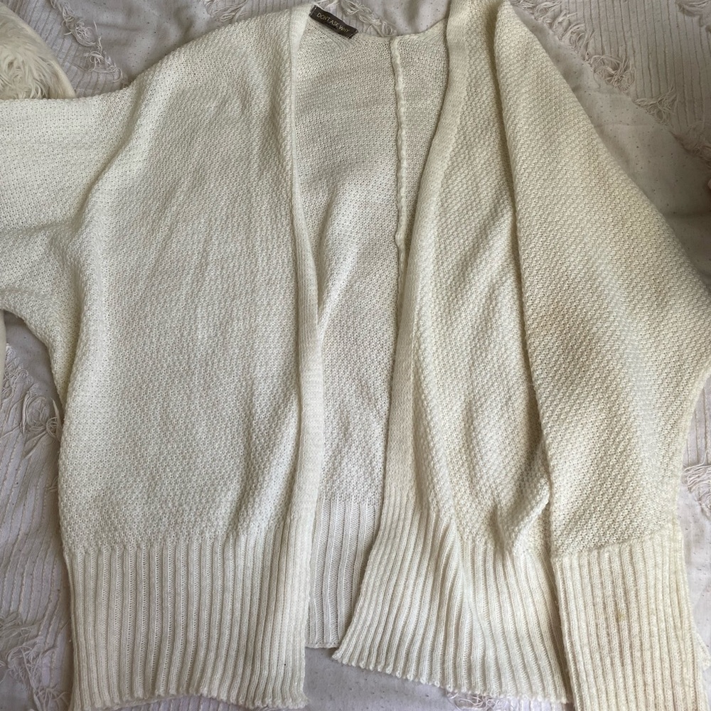 White knit cardigan. Size medium.